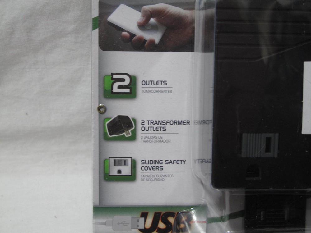 (1) NEW CCI Colman Electronics Surge Protector 450 Joule 2 outlets USB