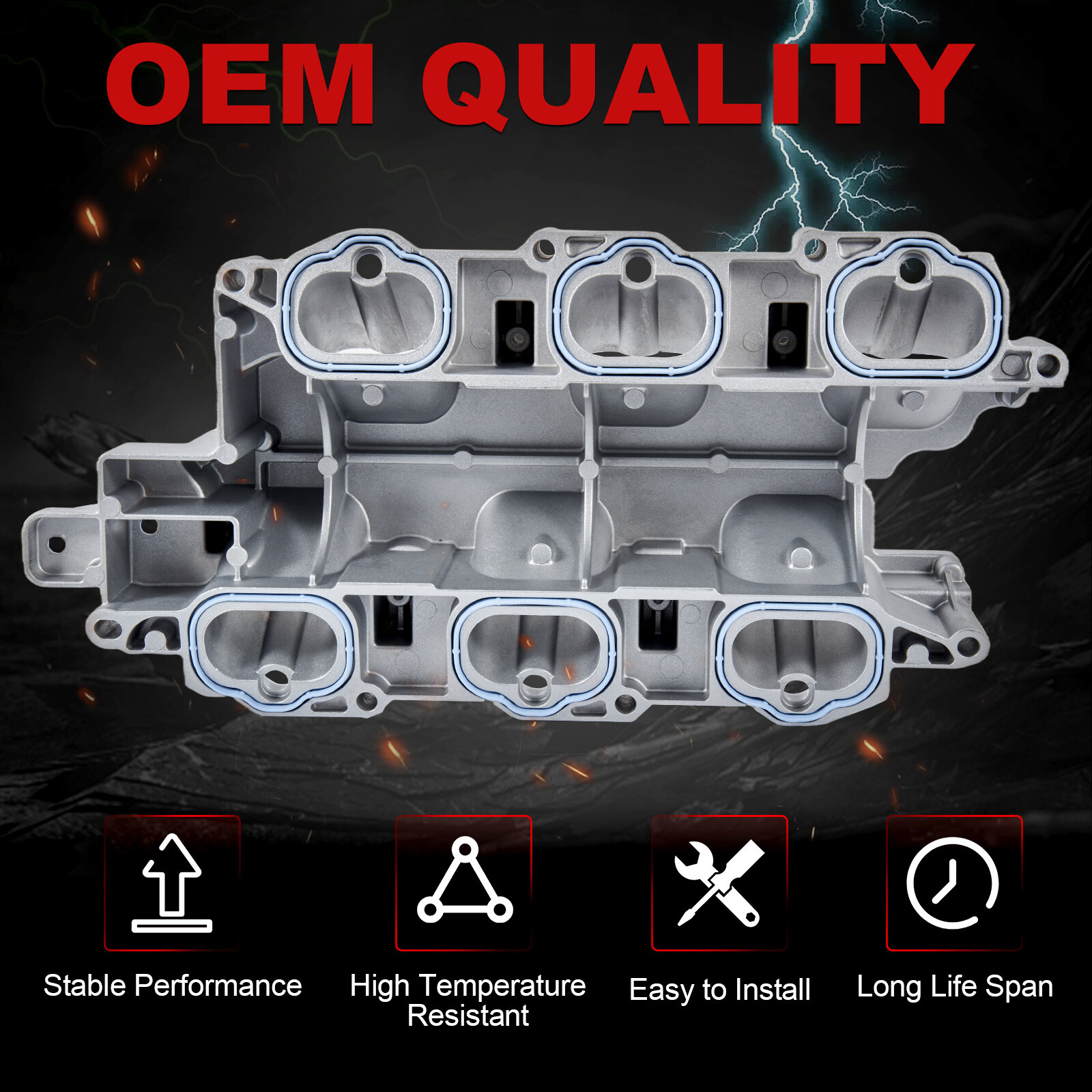 Full Aluminum Lower Intake Manifold For 2011-2020 Chrysler Dodge RAM Jeep V6 3.6