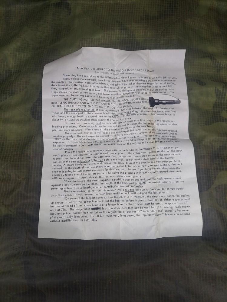 L.E. Wilson Inside Neck Reamer .35 Cal