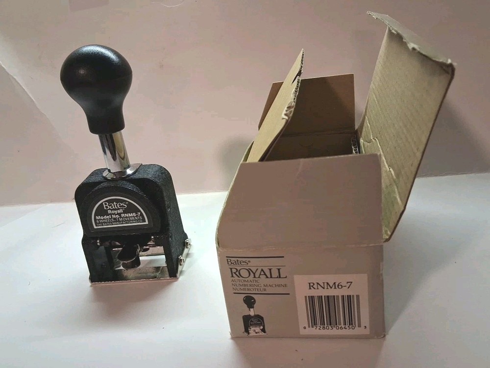 Bates Royall RNM 6-7 Automatic Numbering Machine. Vintage