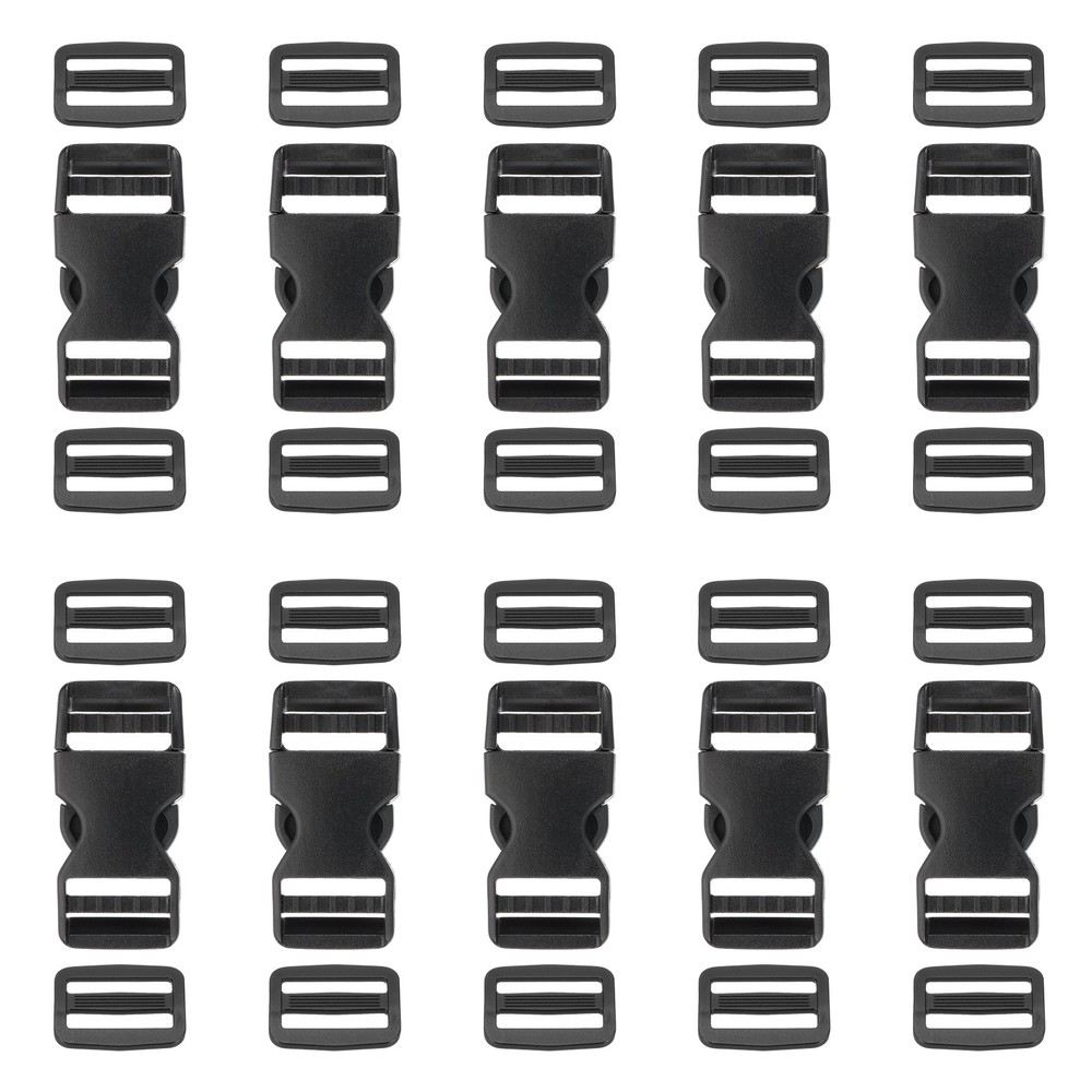 10pcs Quick Side Release Buckles 1" Dual Adjustable No Sewing Clips Snaps