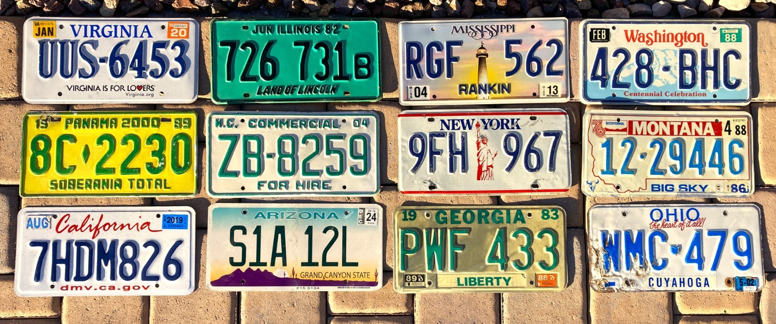 LICENSE PLATE - MIXED LOT -  LOT OF 12 -  ARTS & CRAFTS, RUSTIC
