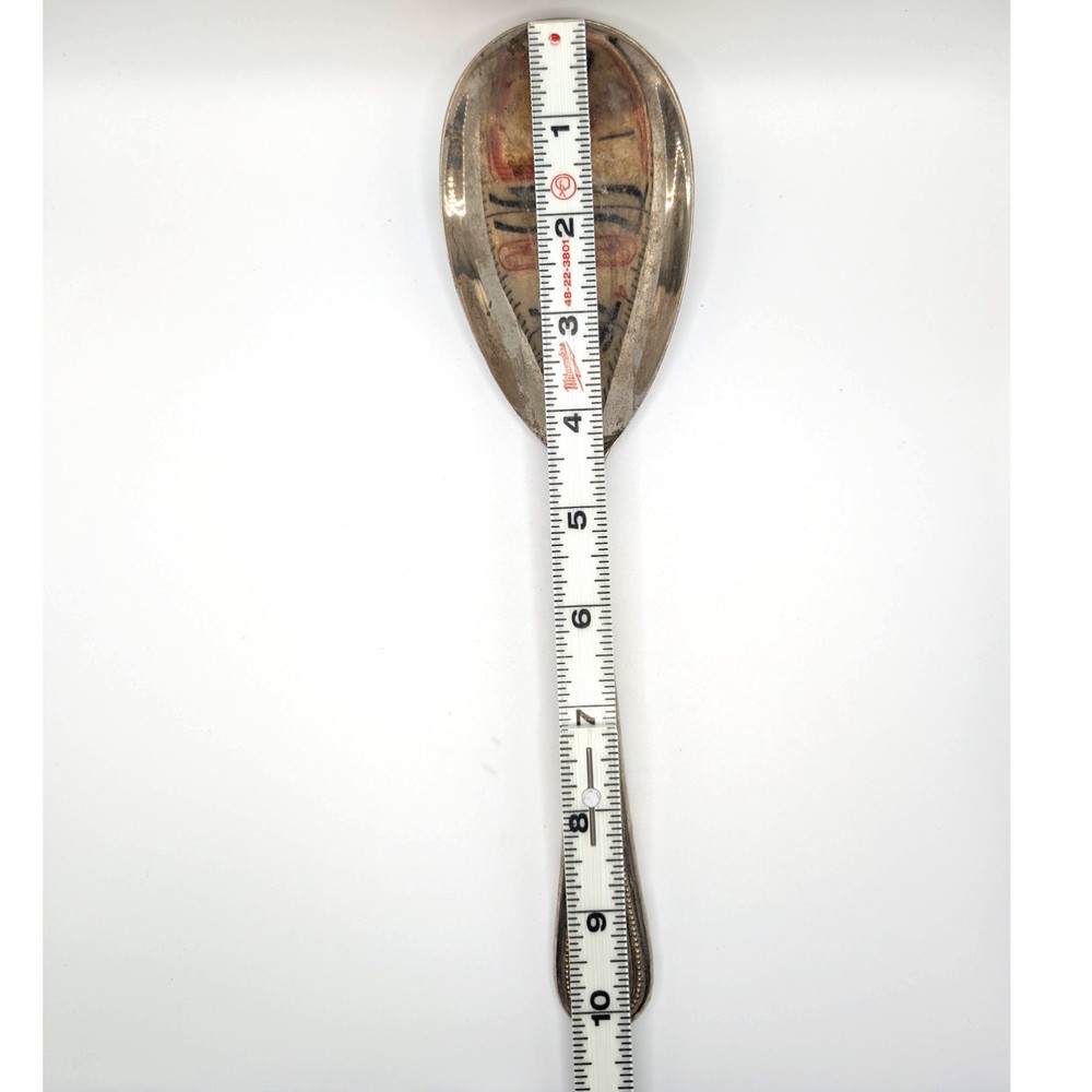 Towle Silver Salad Serving Spoon Beaded Antique Pattern 1977