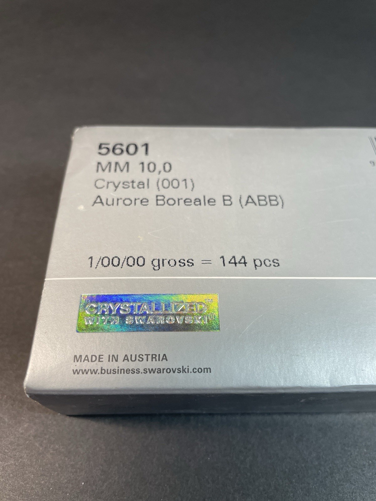 144 Factory Pack Swarovski Crystal 5601 AB Square 10mm Beads Aurora Borealis