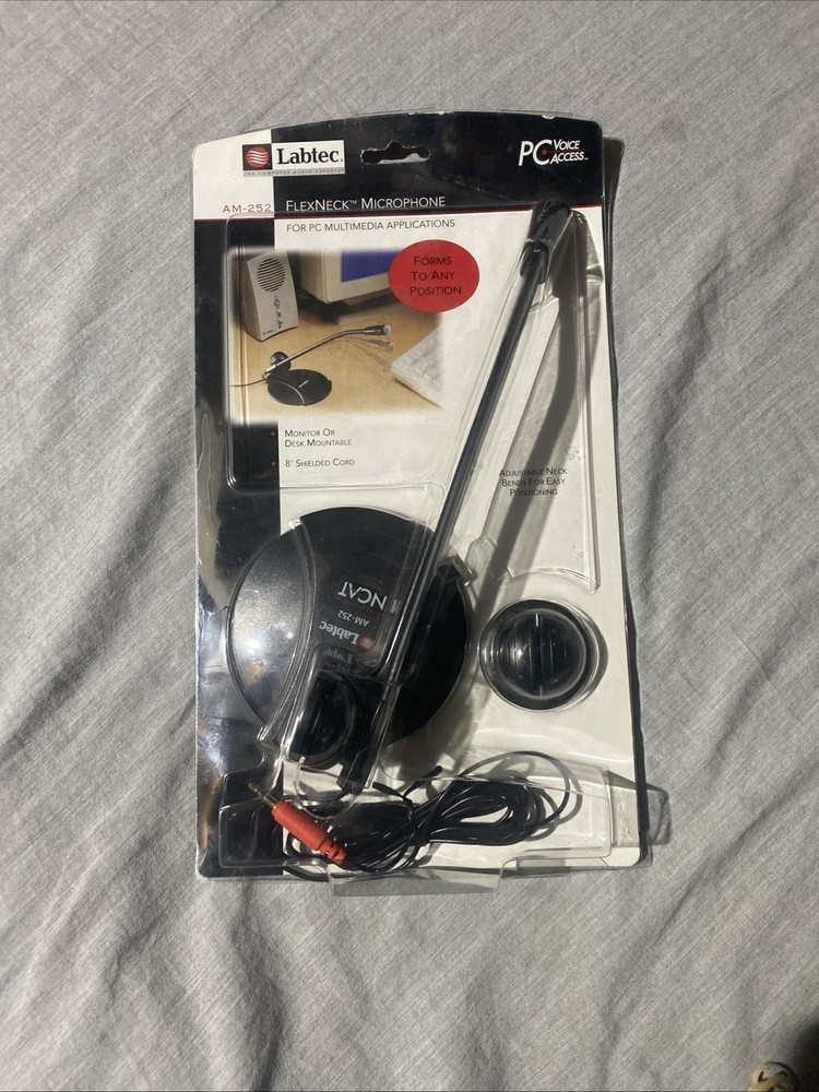 Labtec AM-252 Adjustable Flexneck Microphone PC Multimedia New Open Box
