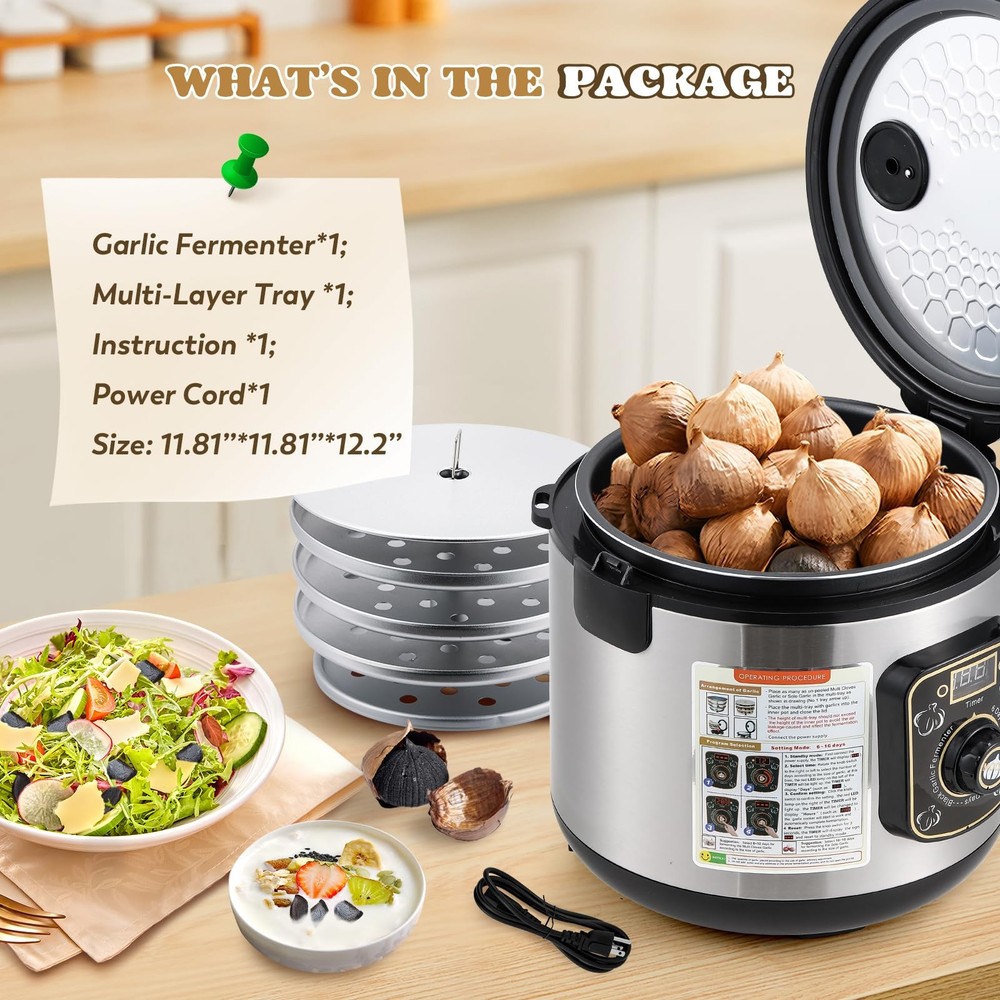 8L Black Garlic Fermenter Garlic Fermenting Machine, Easy One-Button Operatio...