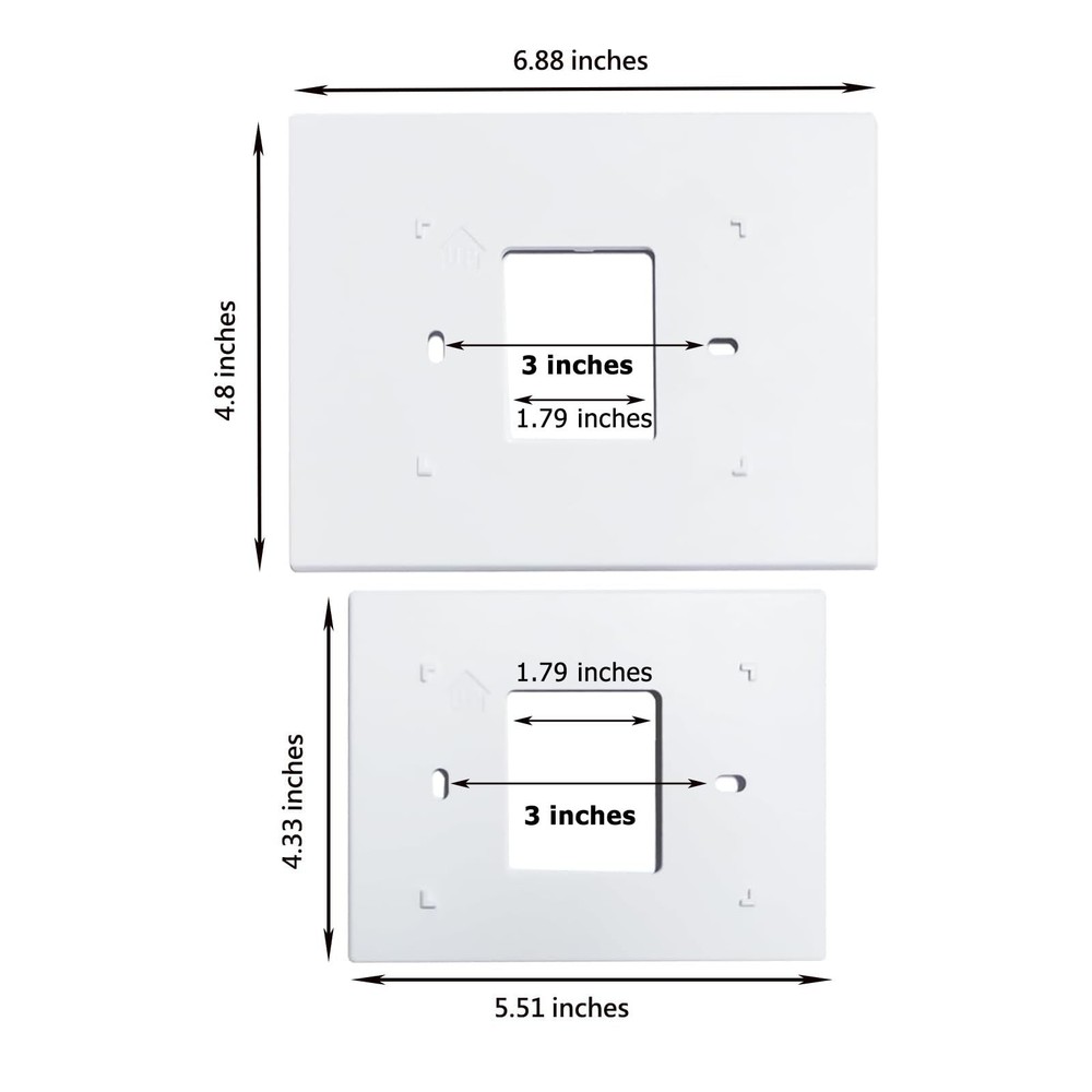 THP2400A1027W Thermostat Wall Plate Back Plate White Cover Assembly 1