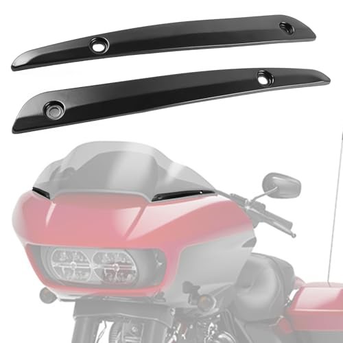 Side Road Glide Windshield Trim, Split Front Windscreen Side Molding Black