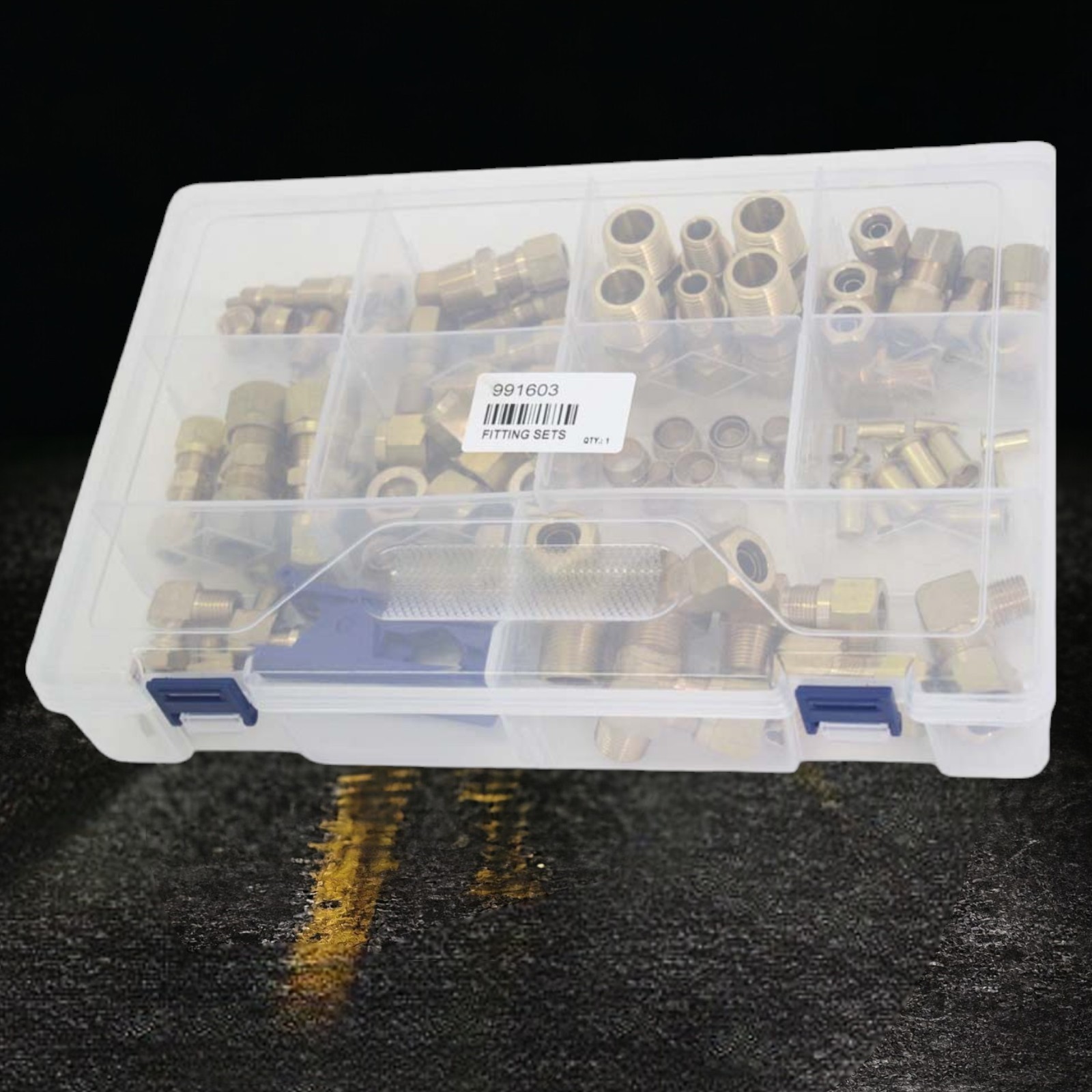 Air Brake Line Fitting Kit DOT 1/8" 1/4" 3/8" 1/2" Nylon Tube Cutter 84 Pieces