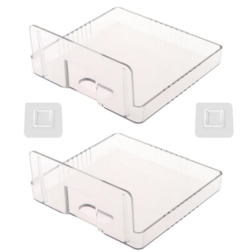 2Pcs Wall Mount Bracket Storage Tv Box Router Shelf Set-Top Box Single-Layer Kit