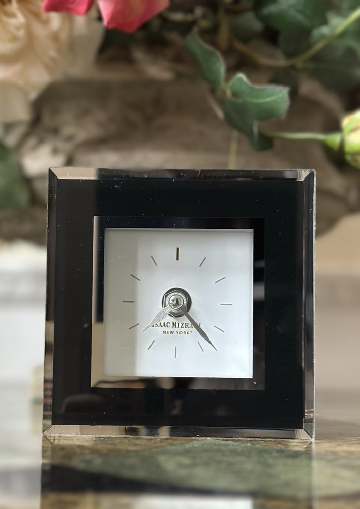 Isaac Mizrahi Square Clock - Black - 7 Inch