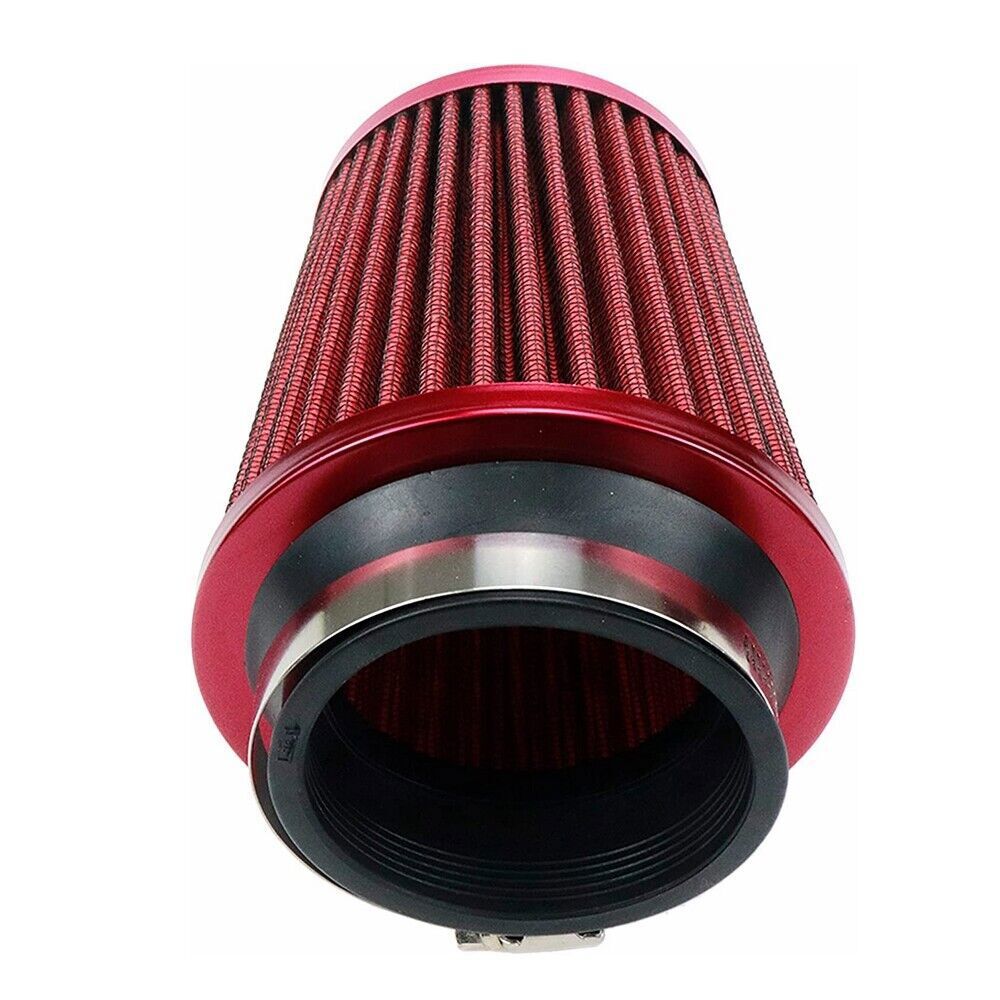 3" 76mm High Flow Inlet Cleaner Dry Filter Cold Air Intake Cone Replacement Red