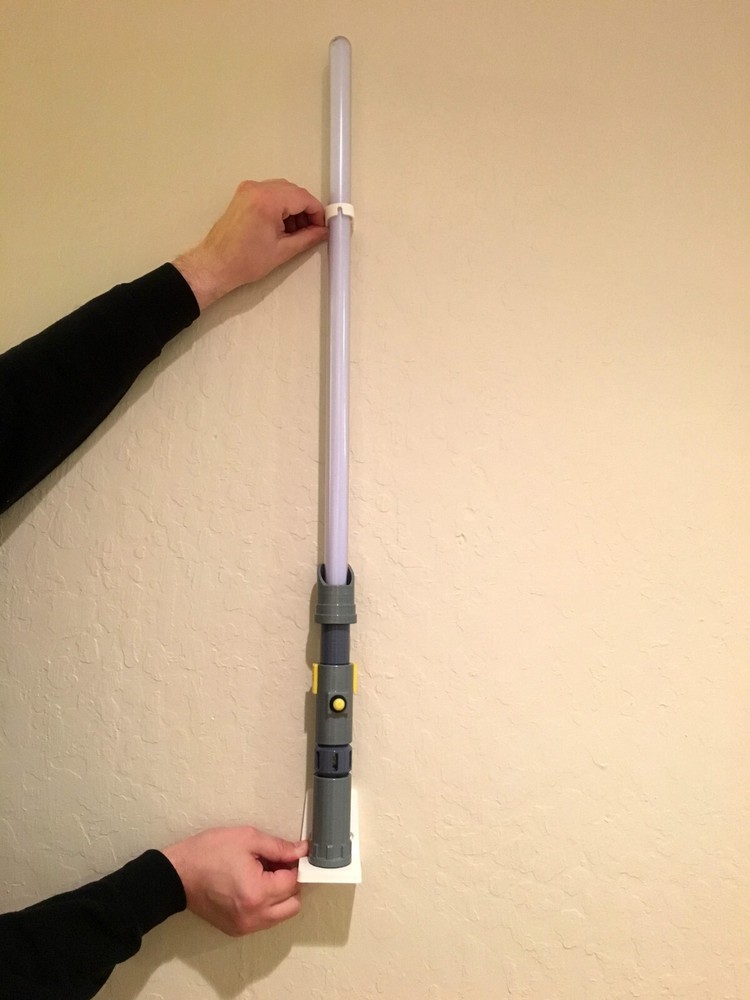 (Black) Lightsaber clean vertical holder wall mount display