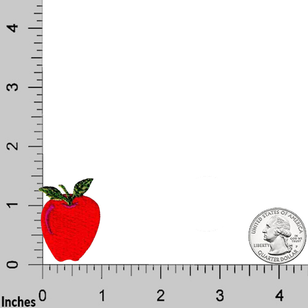 Apple Patches (5-Pack) Fruit Embroidered Iron On Patch Appliques - SMALL