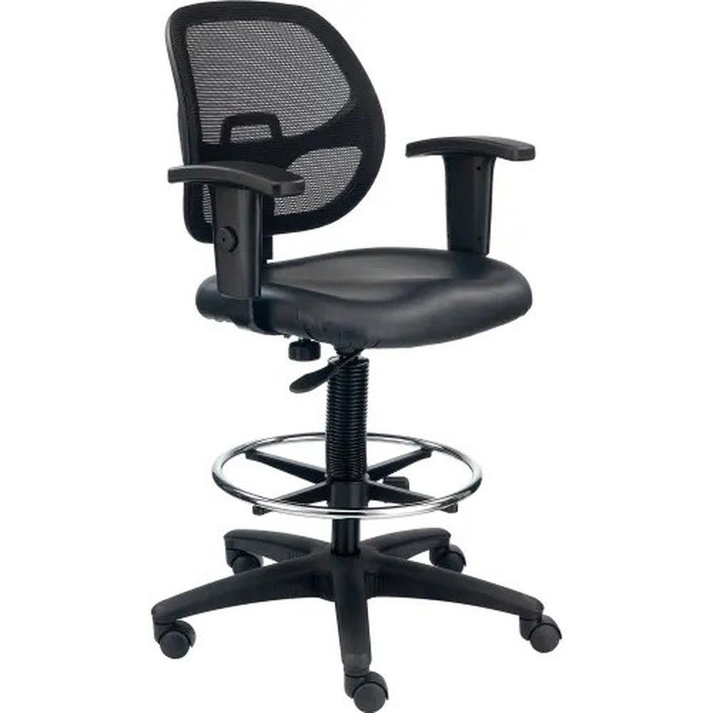 Interion? Vinyl Drafting Stool, Black