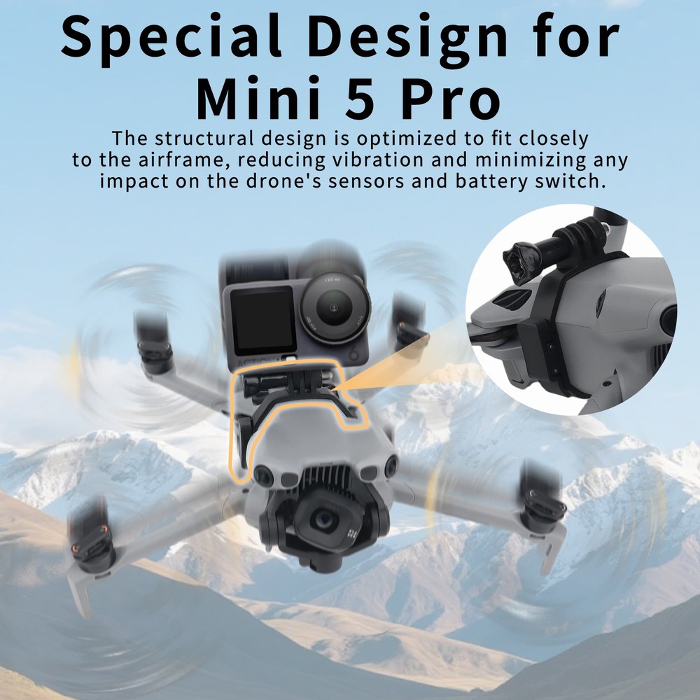 For DJI MINI 5 PRO Top Extension Bracket Mounting Action Camera Mounting Bracket