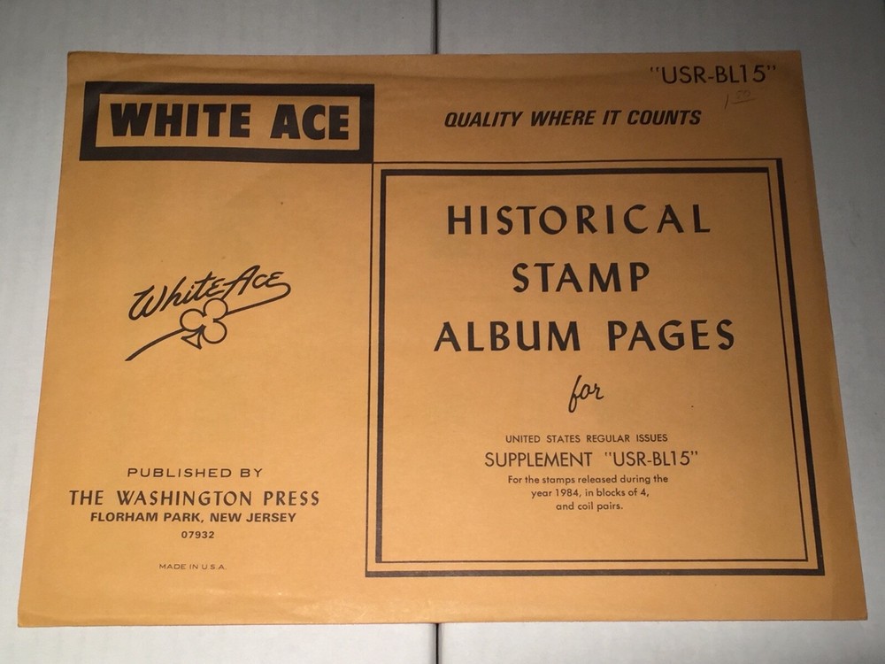 New Package White Ace Pages Regular Issues 1984 Blocks of 4,Coil Pairs USR-BL15