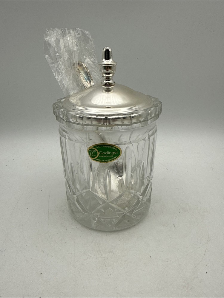 Vintage Godinger Lidded Sugar Jar With Spoon