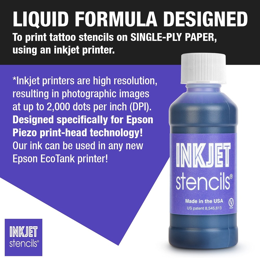Refill Stencil Ink Compatible for Stencils Printer Ink (Violet, 4-Oz Bottle)