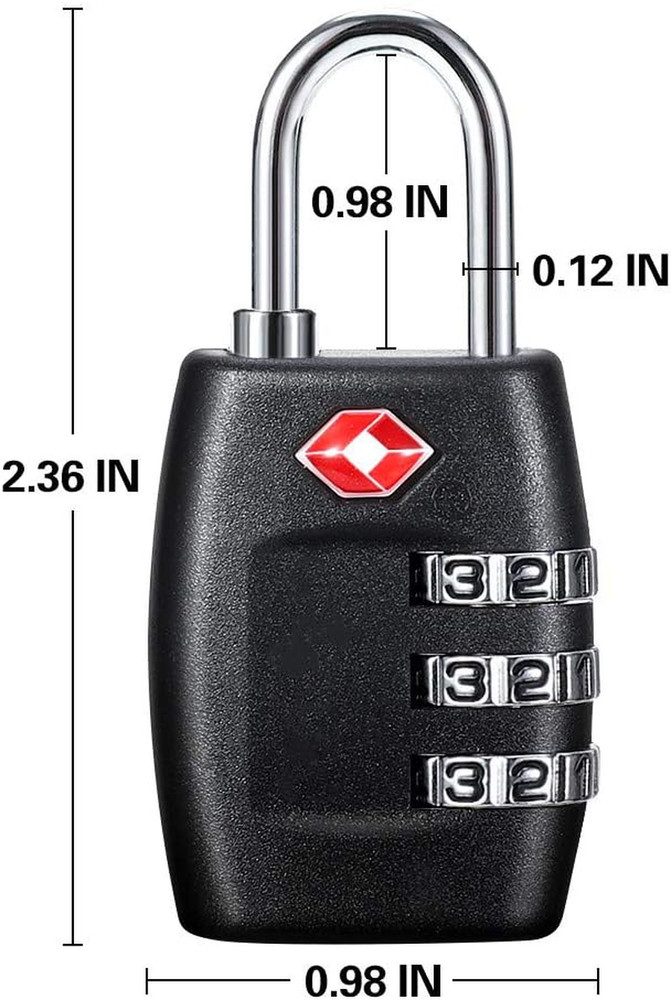 TSA Luggage Locks (4Pack) - 3 Digit Combination Padlocks - Approved Travel Lock