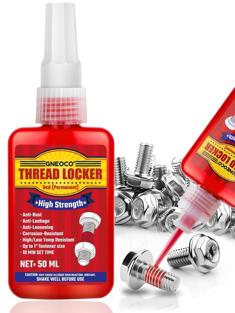 Thread Lock Red 1.69 Fl oz/50 ml, Threadlocker High Strength, Thread Locker ...