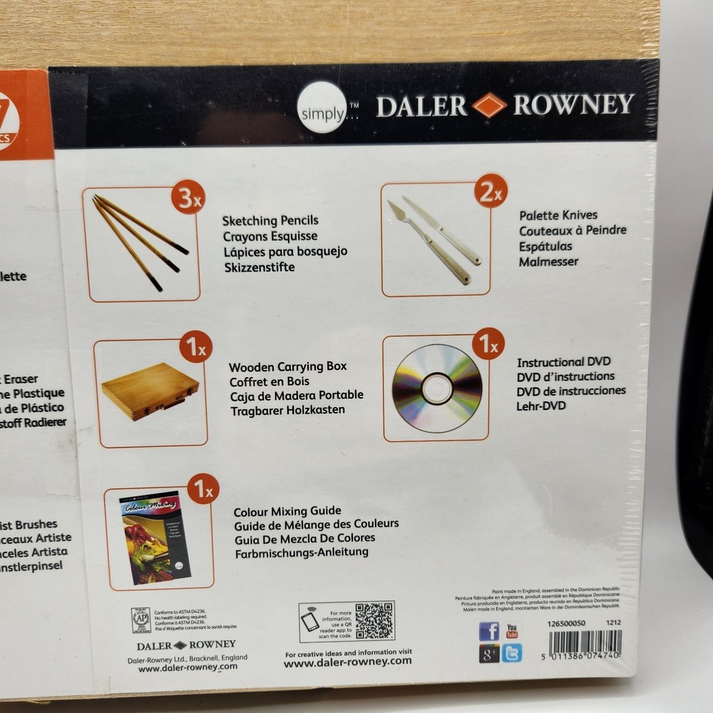 27 PC Daler Rowney Acrylic Paint Box Set
