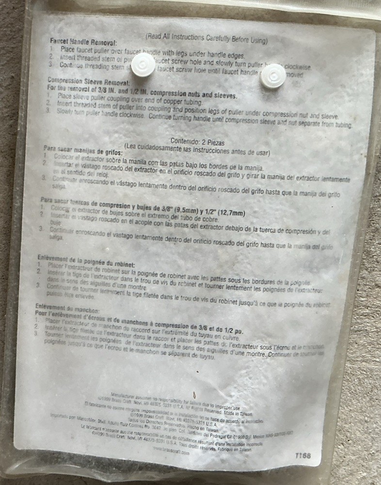 BrassCraft No. T168 Handle and Sleeve Puller Kit