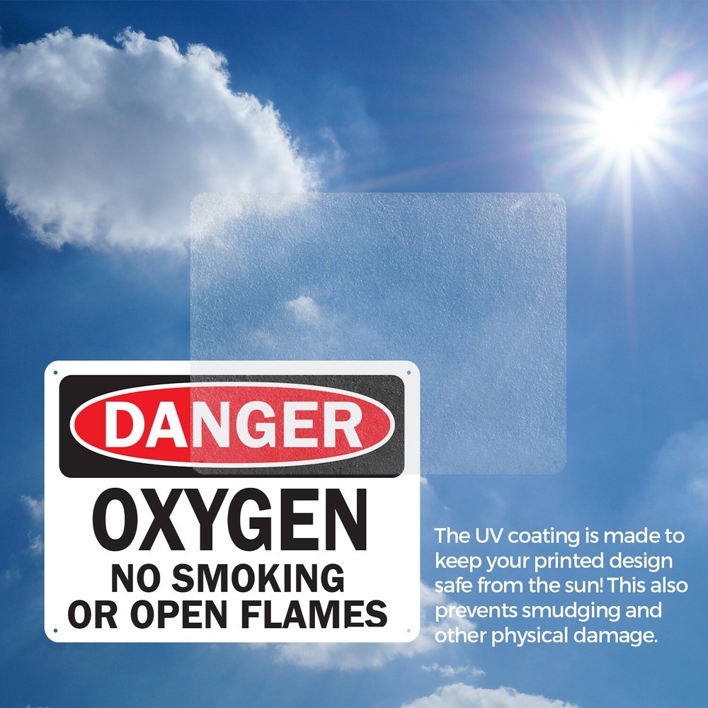 (2 Pack) Oxygen OSHA Danger Sign Decal Metal Plastic
