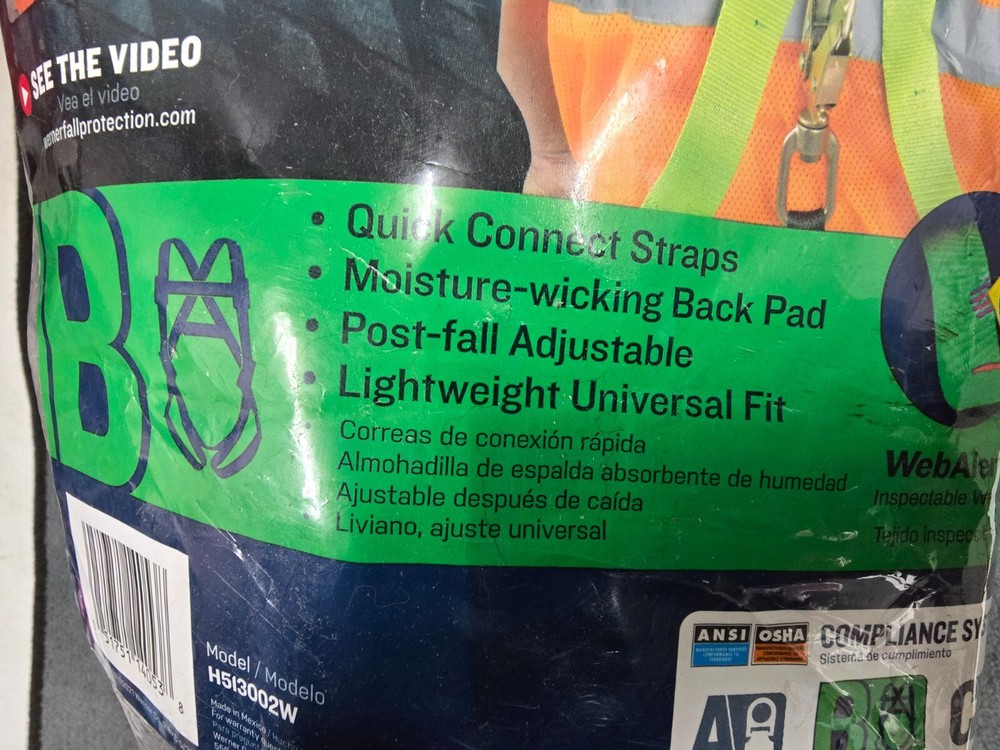 Werner Easy Wear Adjustable Fall Protection Safety Harness (D-Ring)