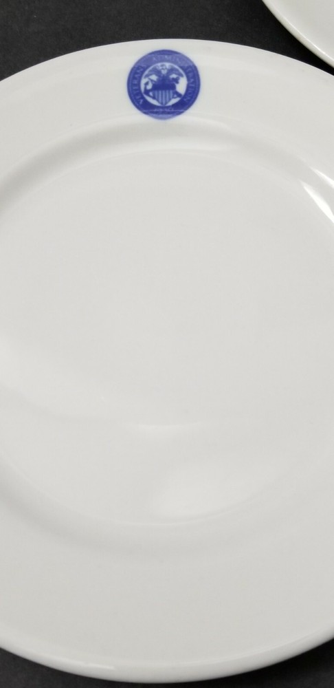 3 VETERANS ADMINISTRATION 6.25" Bread Plates SHENANGO Restaurantware 1930's