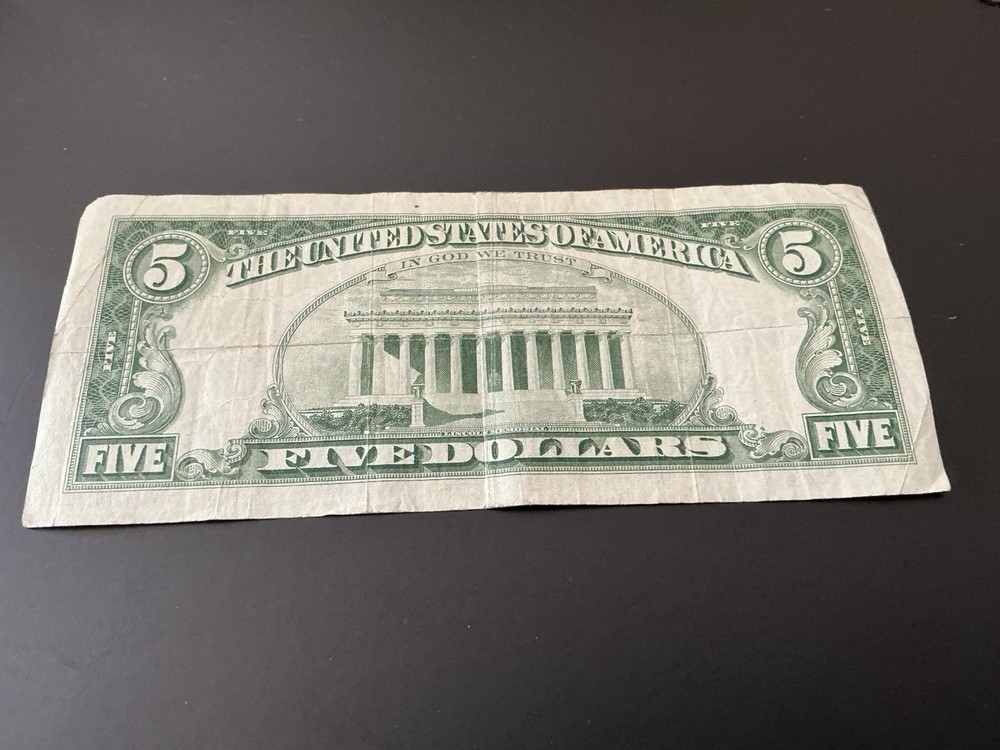 1963 red seal 5 dollar bill