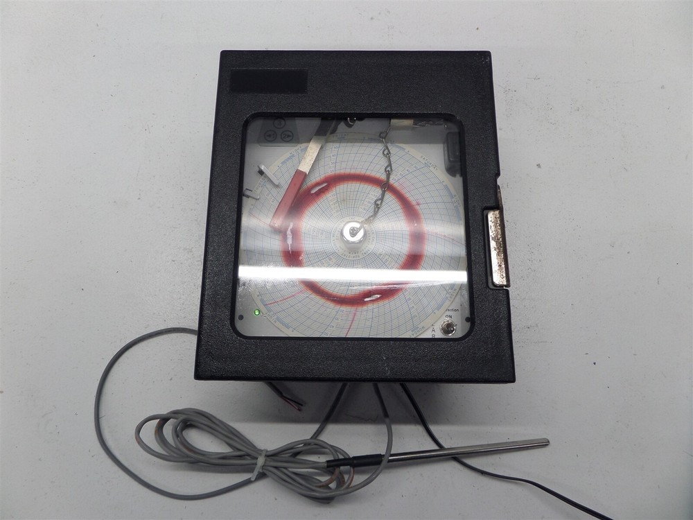 Cobex 6" C-953 Encased Temperature Chart Recorder w/ Probe & Power Supply