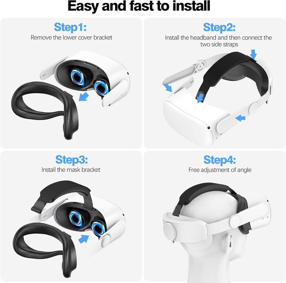 Head Strap Compatible with Oculus Quest 2,Meta Quest 2 Accessories Adjustable El