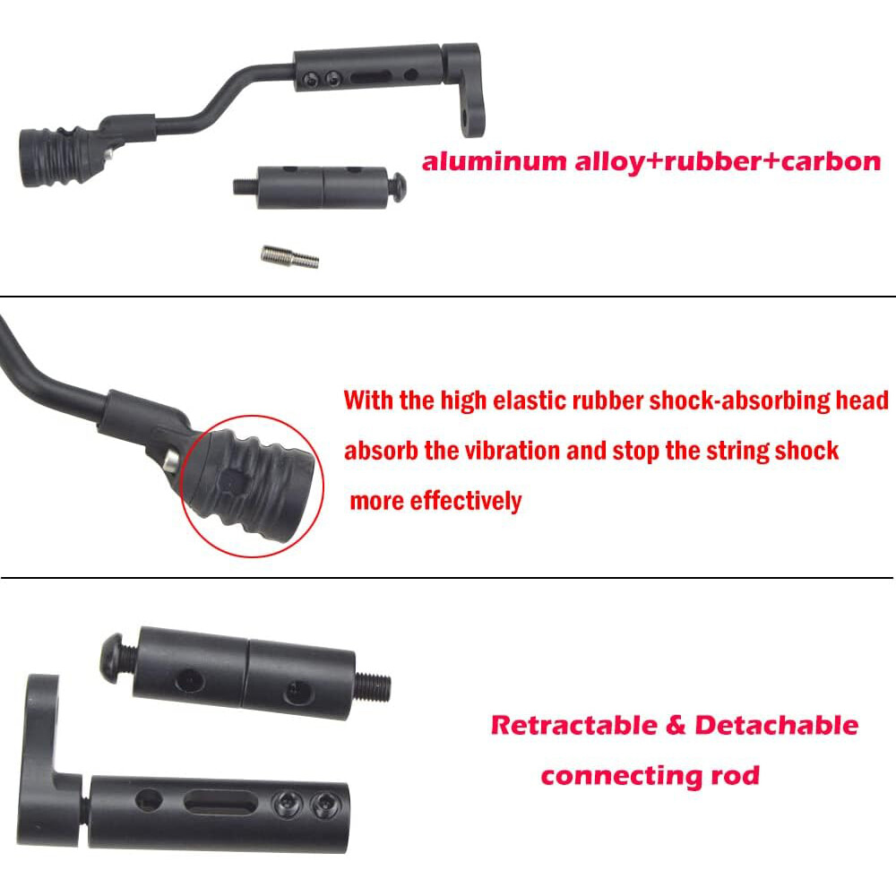 Archery Compound Bow String Stop Suppressor Stabilizer Front Rear Mount Silencer