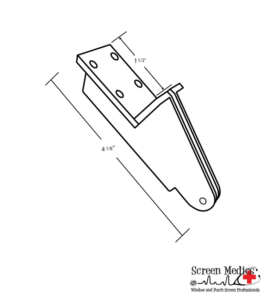 Screen door closer bracket - White Pool cage lanai closer bracket