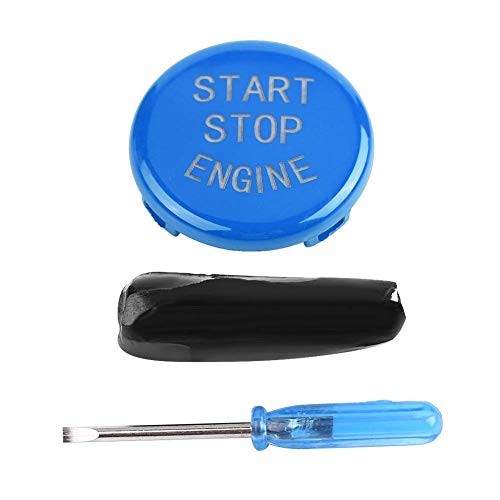 Car Engine Start Button Cover ABS Push Button Switch, One-Key Start Blue