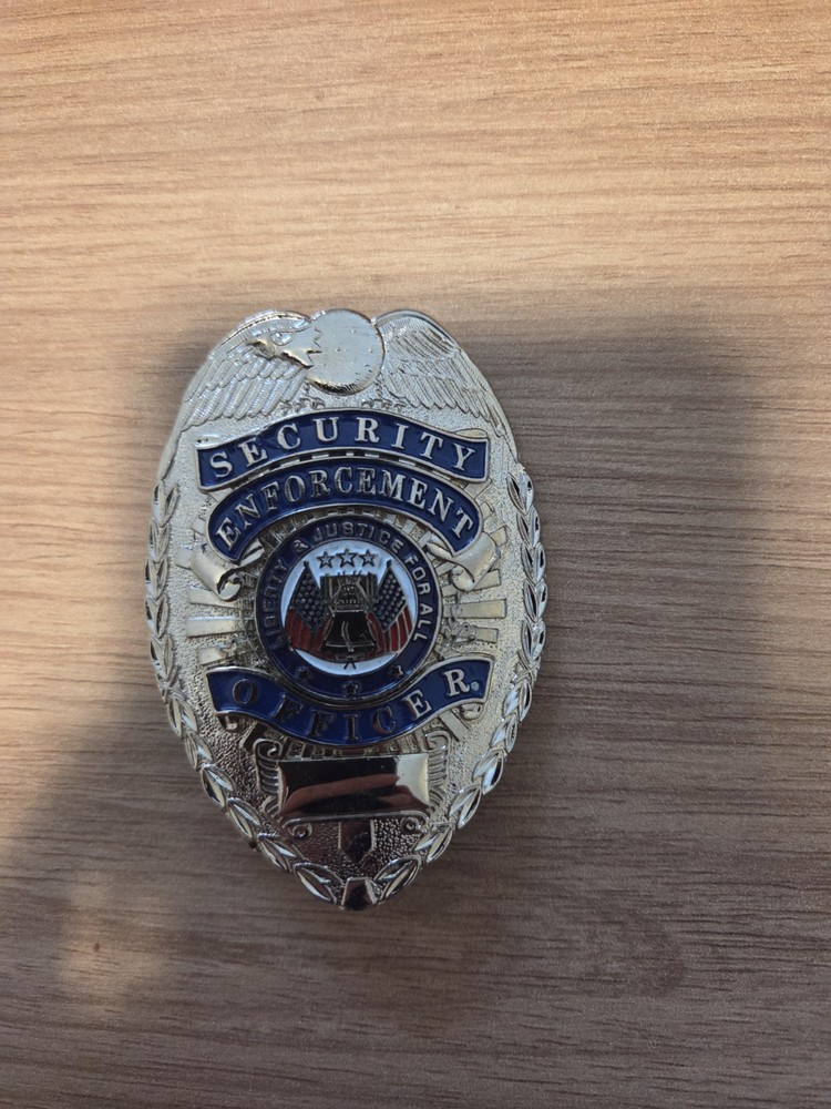 Private Security & Security Enforcement Officer Badge Silver Tone