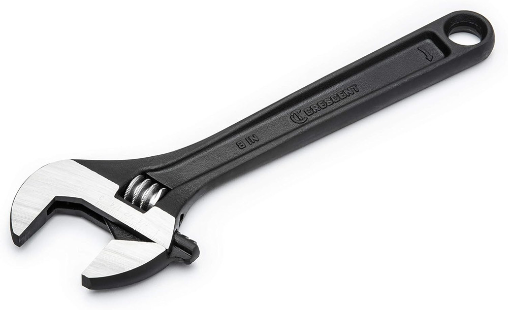 8" Adjustable Black Oxide Wrench, Bagged - AT28BK