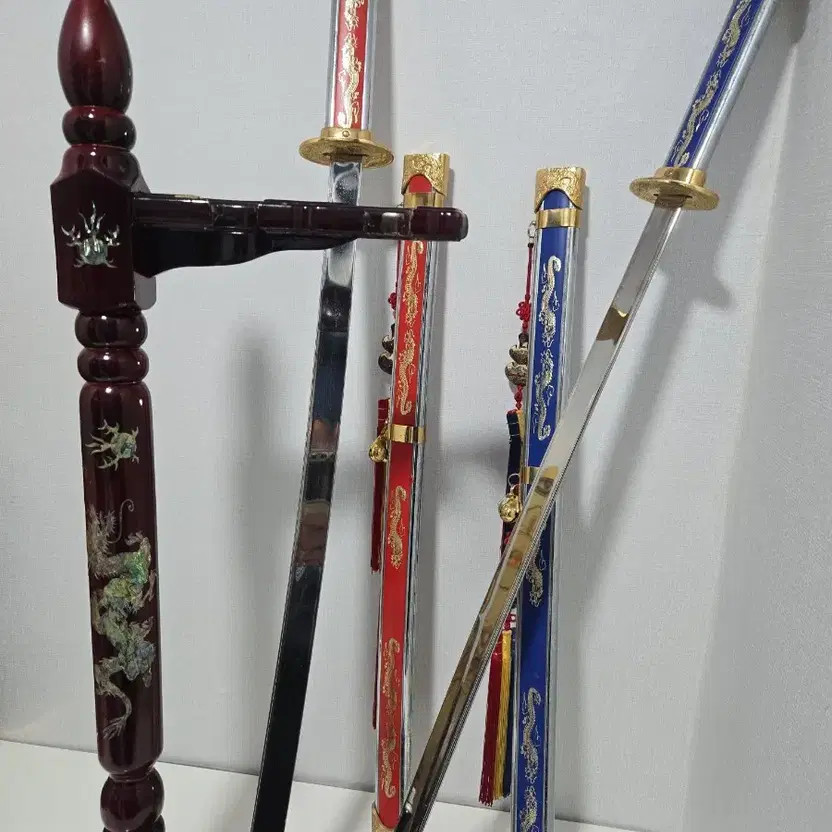 Decorative Sword Set - Elegant Gold Accented Wall Art