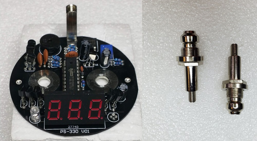 Digital voltage display board for 3" diam car audio capacitor + 2 post screws