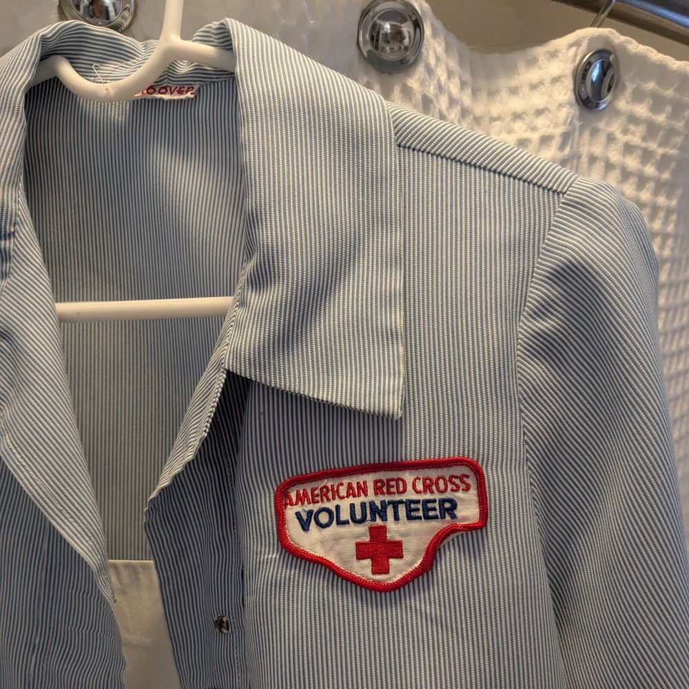 Authentic 1966 American Red Cross Gray Lady uniform and cap with documents