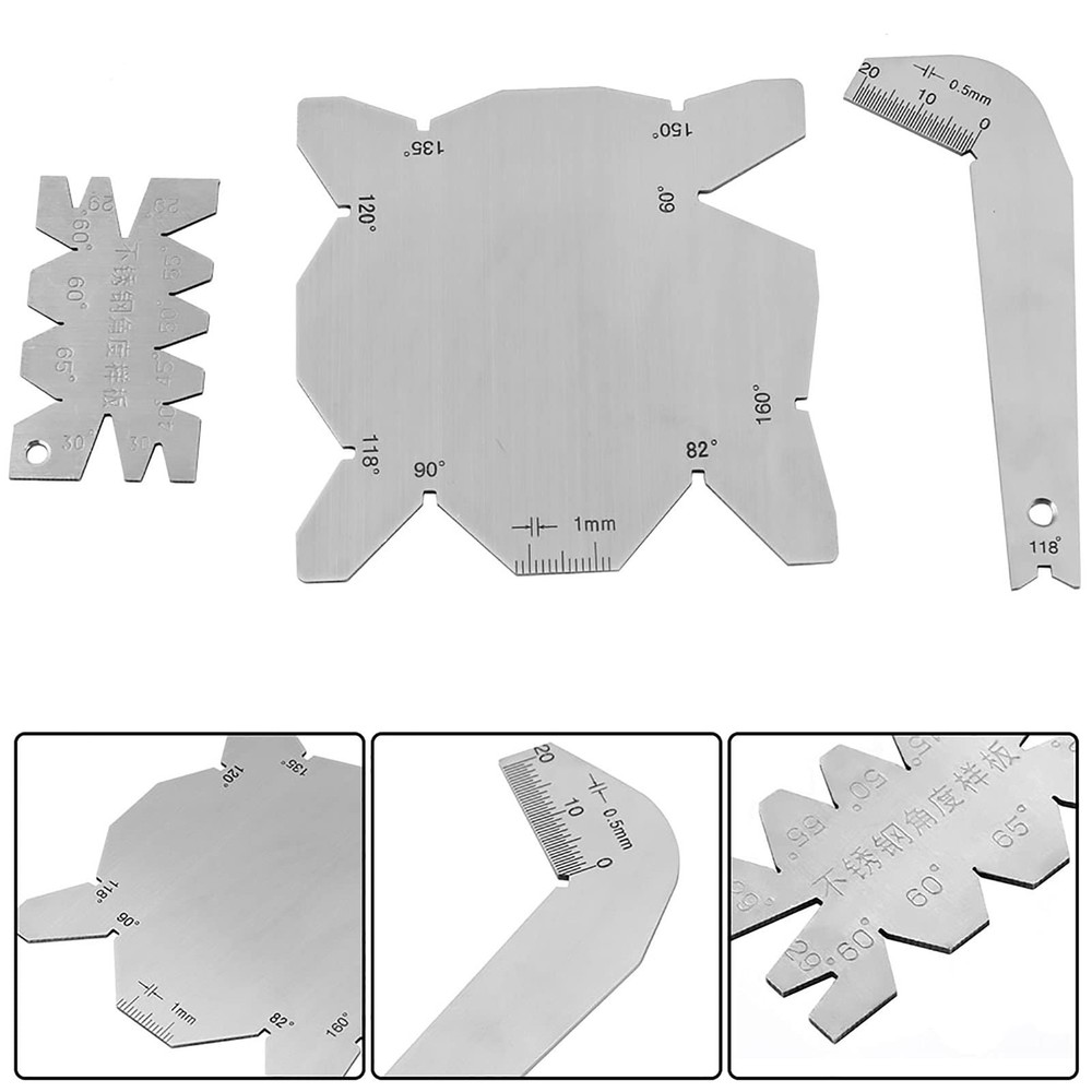 Drill Gauge, 3Pcs Drill Bits Angle Gauge Set Dirll Sharpener Tools S/S Angle ...