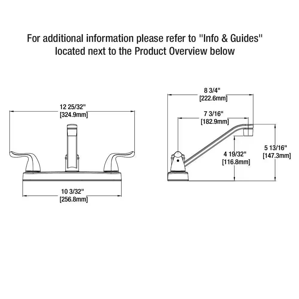 Glacier Bay Constructor Double Handle Standard Kitchen Faucet in Chrome