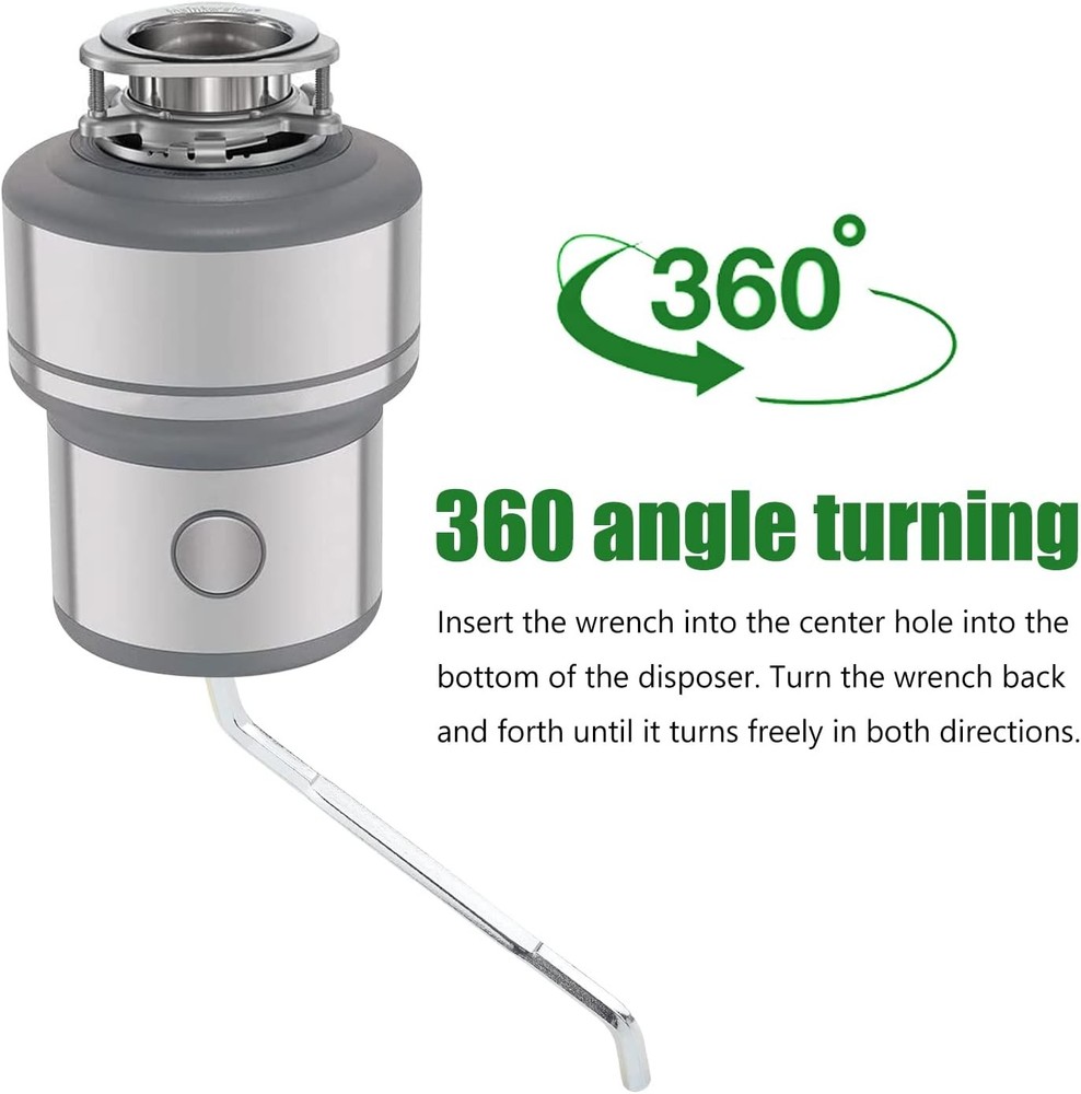 Garbage Disposal Wrench, Allen Wrench Tool Compatible Silver
