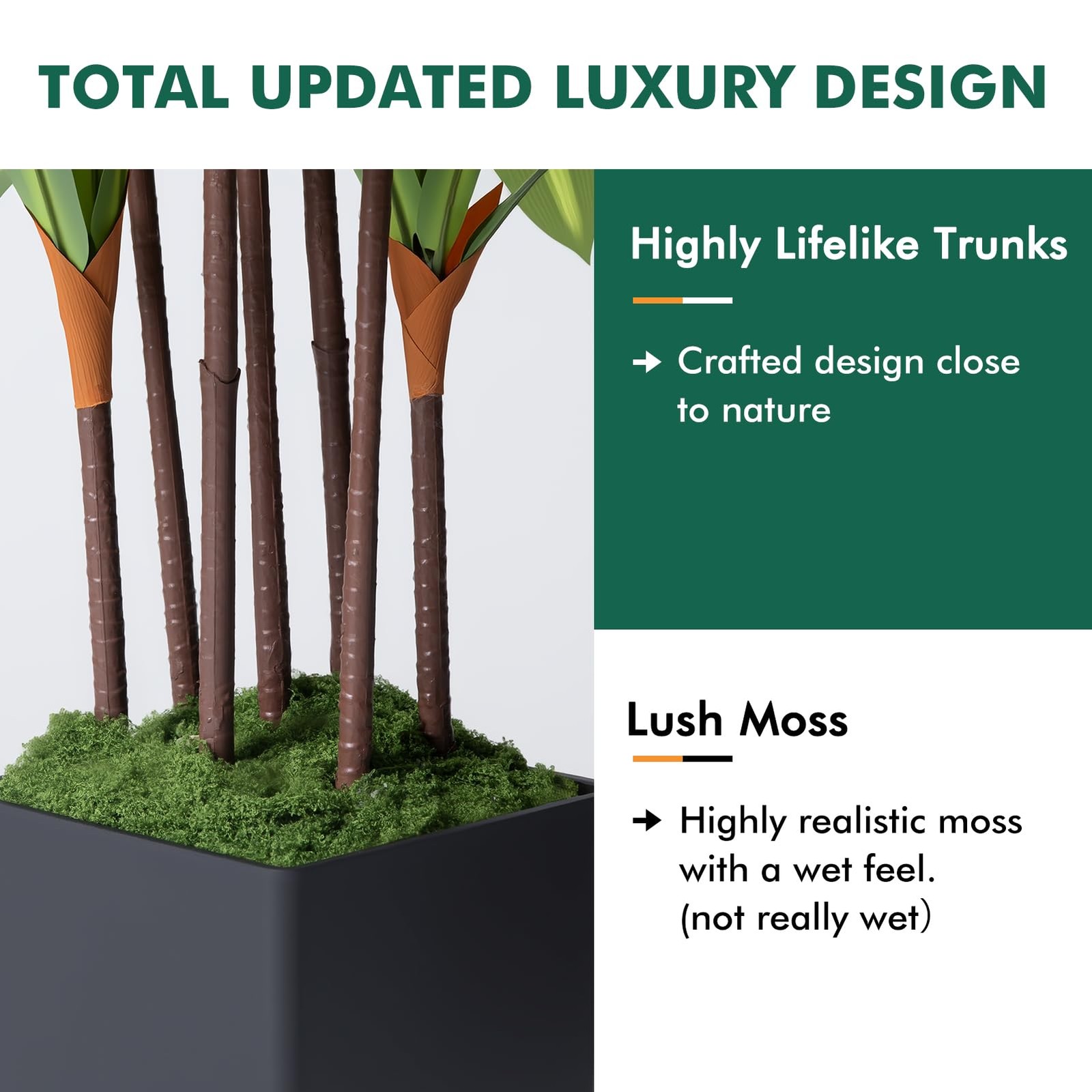 Artificial Dracaena Tree 5FT Fake Tree with Black Tall Planter Indoor Decor