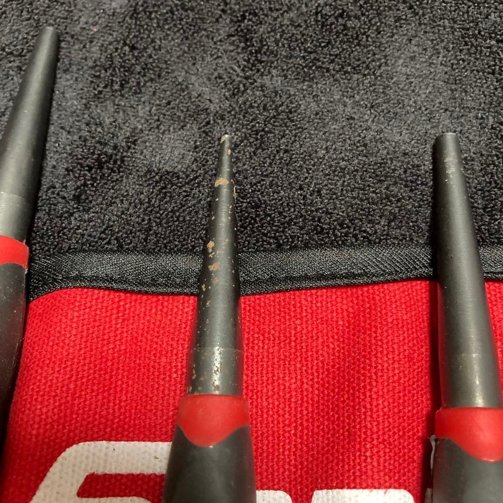 Snap-on RED Soft Grip Starter Punch 5Pc Set [Used]