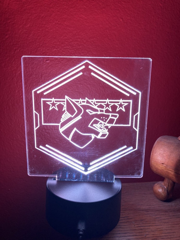 LED Battletech Etched Lamp with Clan Logos