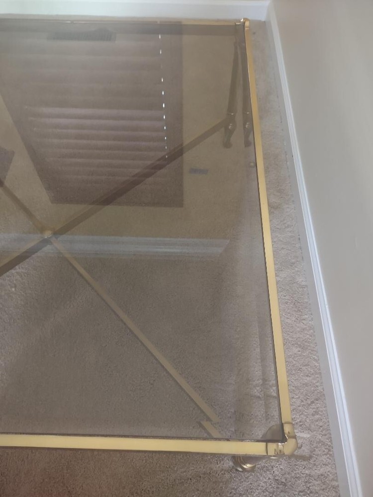 Vintage brass and glass coffee table