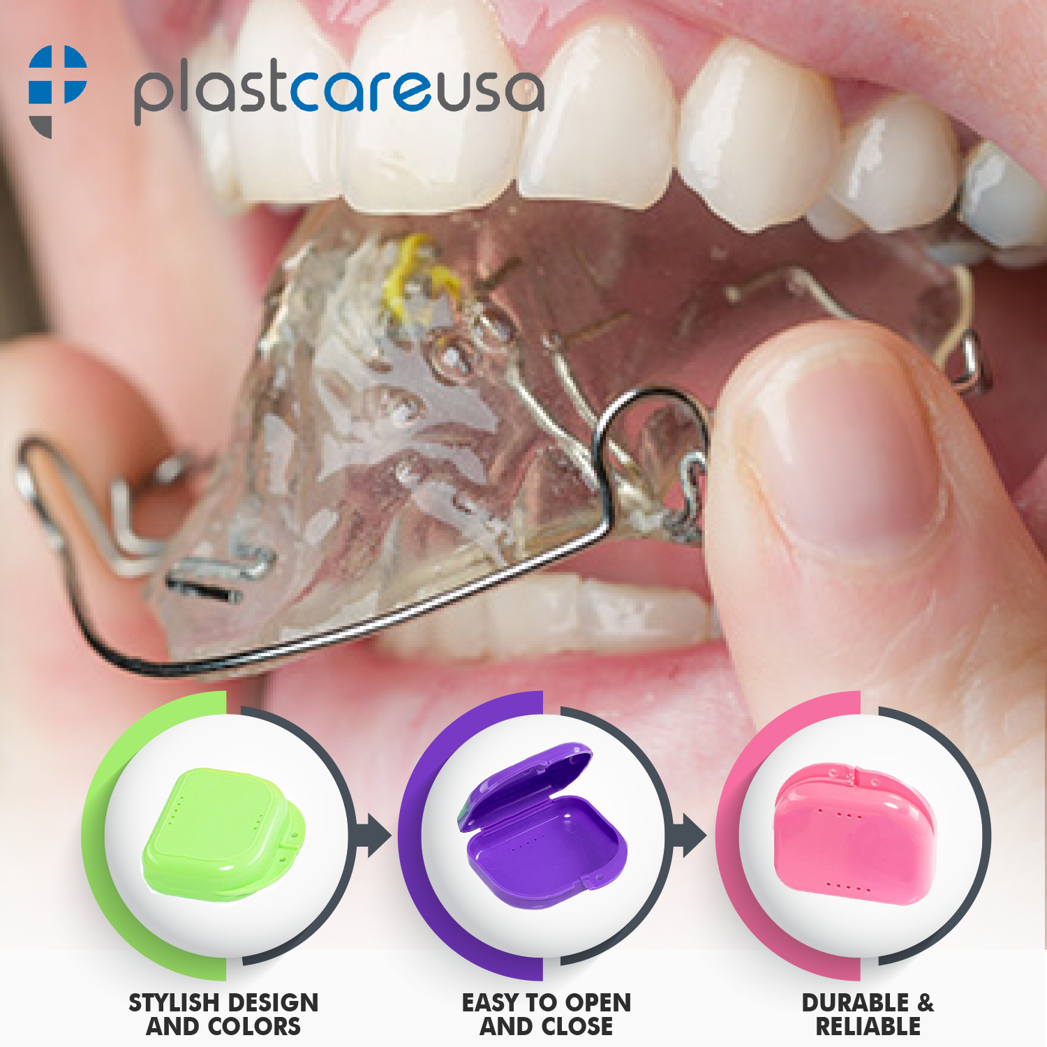 Dental Retainer Case Storage Mouth Guard Box Containers for Invisalign Teeth