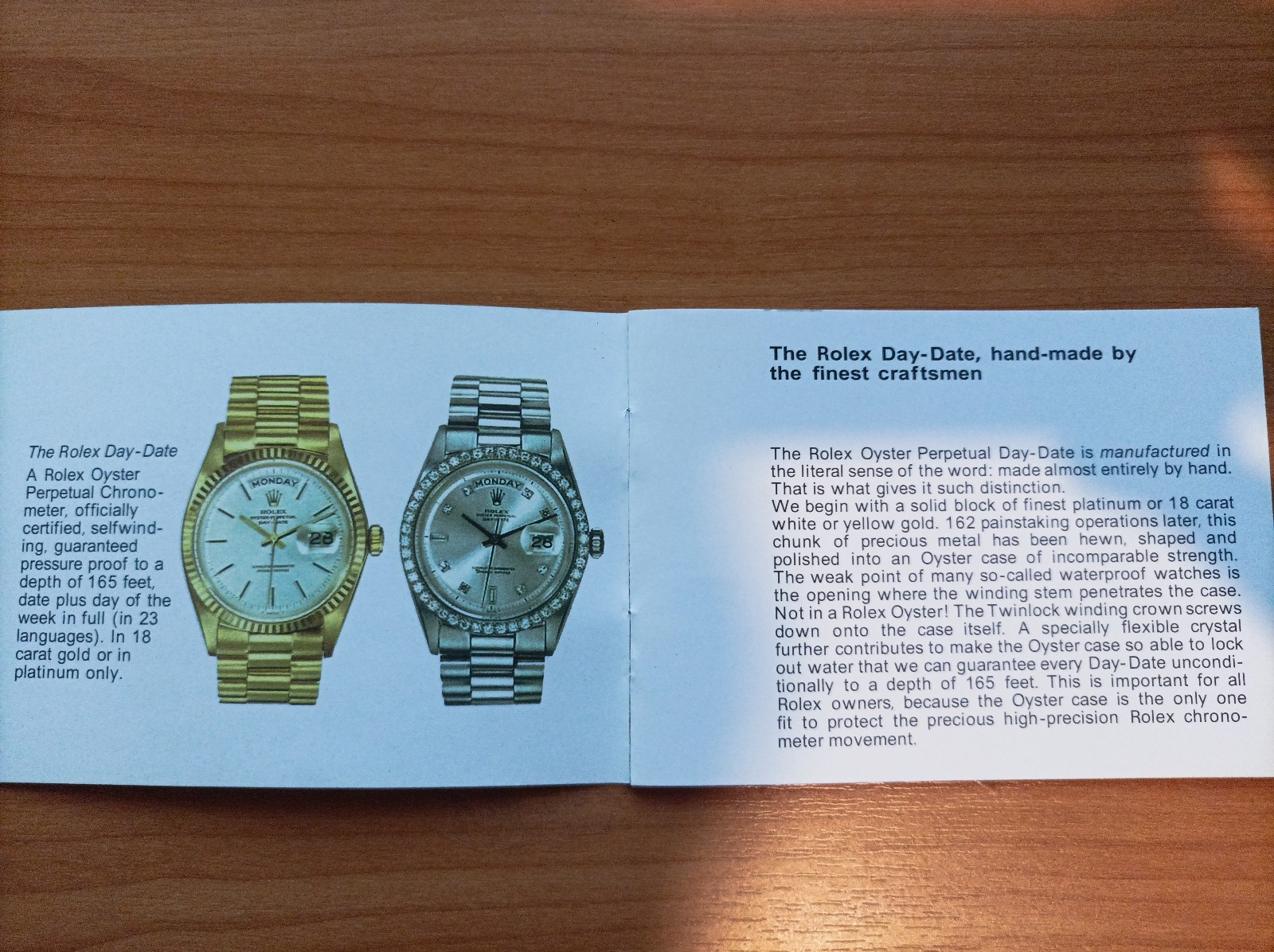 Rolex Day-Date manual booklet english edition 1973 USA in good conditions